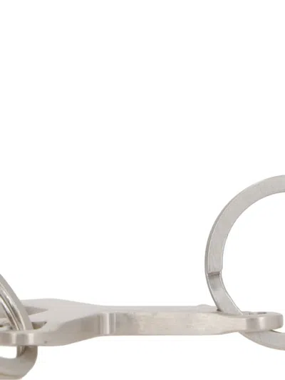 Rick Owens Double-ring Keychain In Metallic