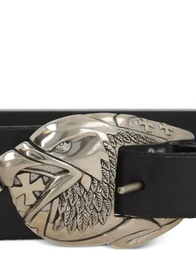 Enfants Riches Deprimes Eagle-head Studded Belt In Black