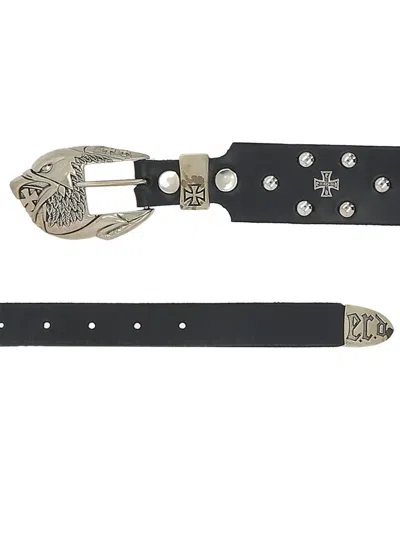 Enfants Riches Deprimes Eagle-head Studded Belt In Black