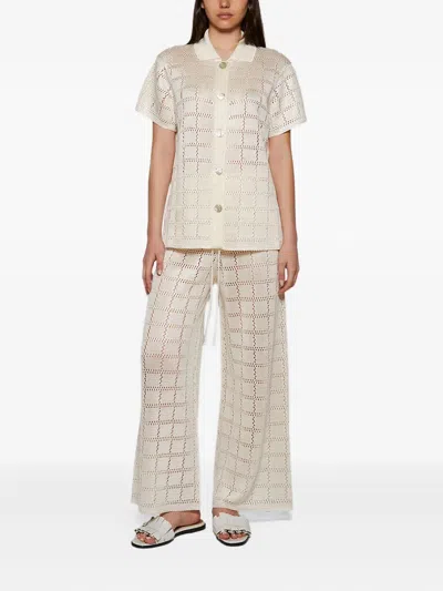 Calle Del Mar Grid-pattern Knit Trousers