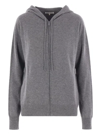 The Row Drawstring-hood Zip-front Cardigan In Gray