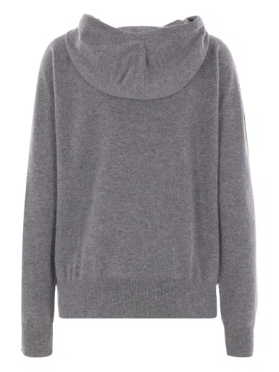 The Row Drawstring-hood Zip-front Cardigan In Gray