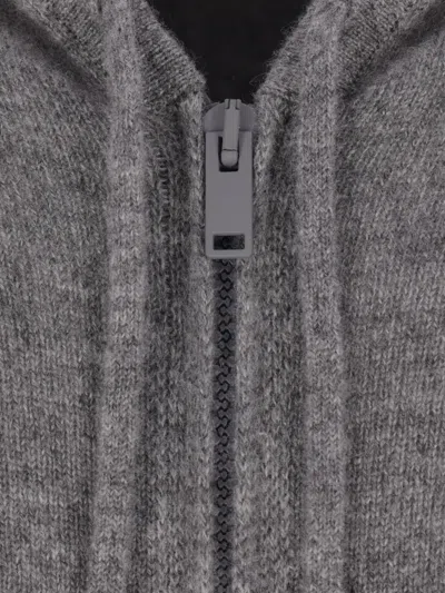 The Row Drawstring-hood Zip-front Cardigan In Gray