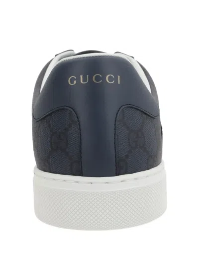 Gucci Ace Leather Sneakers With Lateral Web Band