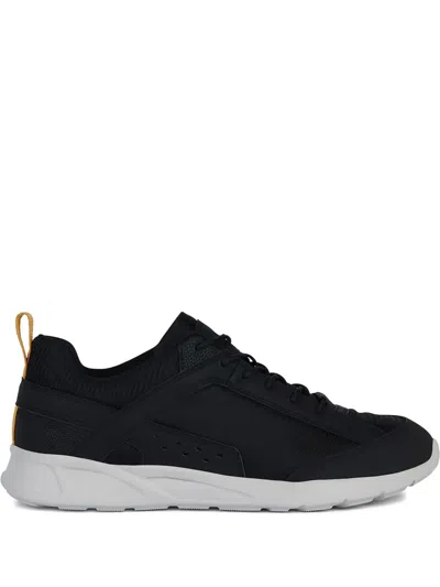 Geox Sanzio Textured Panel Trainers In Black