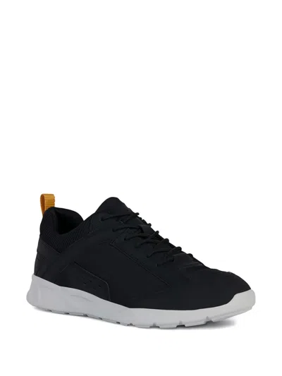 Geox Sanzio Textured Panel Trainers In Black