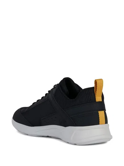 Geox Sanzio Textured Panel Trainers In Black