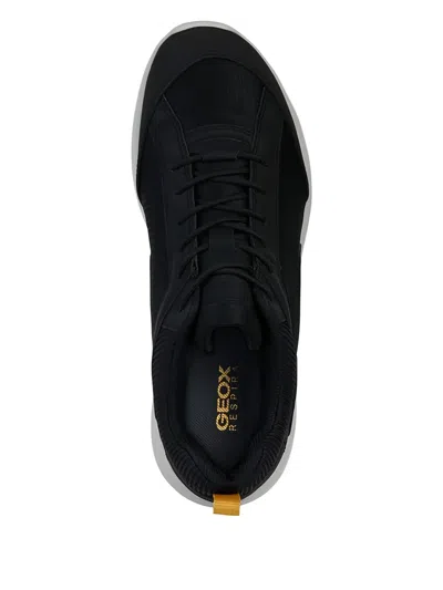 Geox Sanzio Textured Panel Trainers In Black