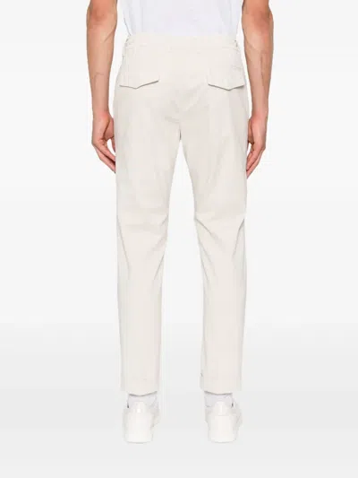 Eleventy Pleated Drawstring Trousers In White