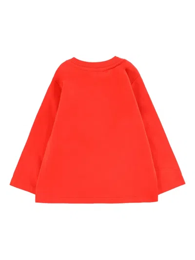 Moschino Pencil-print Long-sleeve Sweatshirt In Red