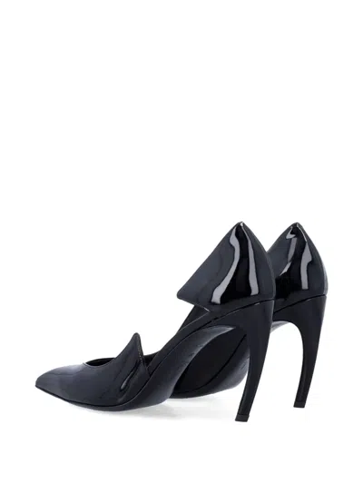 Attico 95mm Mia Patent-leather Pointed-toe Pumps In Black