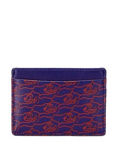 Icecream Running-dog Leather Card Holder In Green