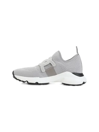 Tod's Grey Knit Sneakers Rubber Sole