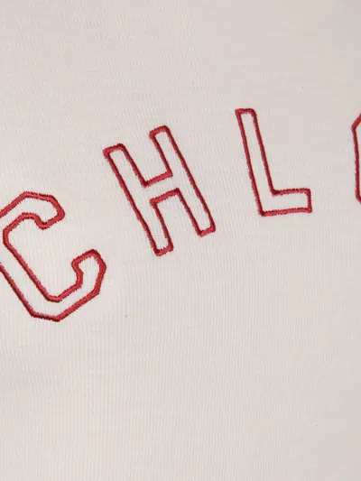 Chloé Logo Embroidered Heavy Cotton Wool T-shirt