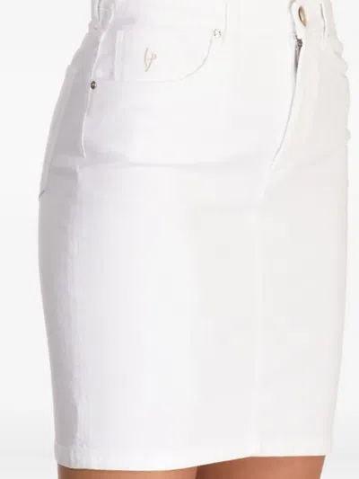 Hand Picked Agatea Denim Miniskirt In White