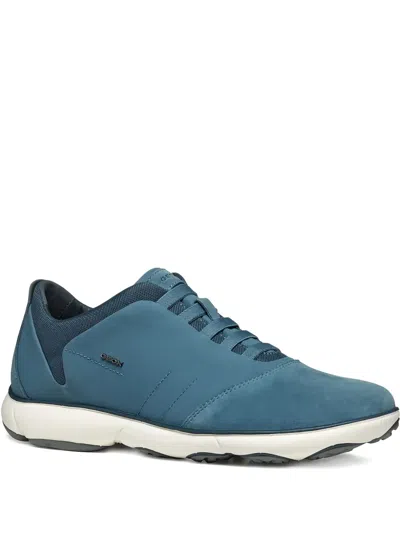 Geox Nebula Leather Mesh Trainers In Blue