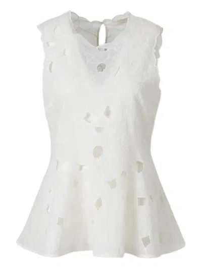Ulla Johnson Ali Cutout Embroidered Cotton-voile Top In White