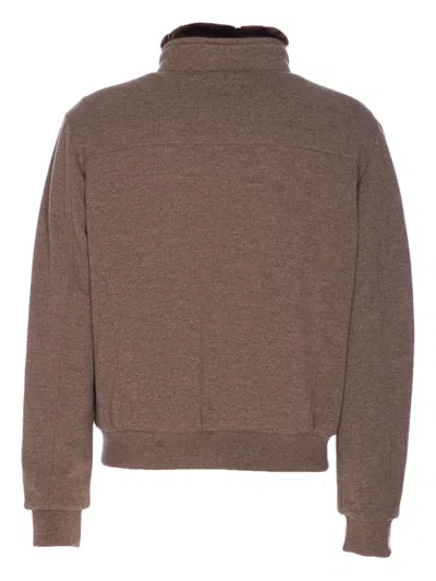 Moorer Boudin Quilted Goose Down Padded Bomber Jacket In Gray