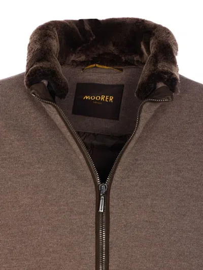 Moorer Boudin Quilted Goose Down Padded Bomber Jacket In Gray