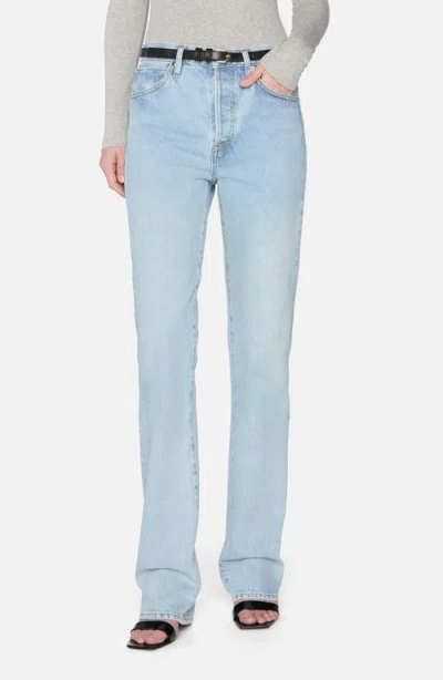 Frame The Vertical High Waist Relaxed Straight Leg Jeans In Blue