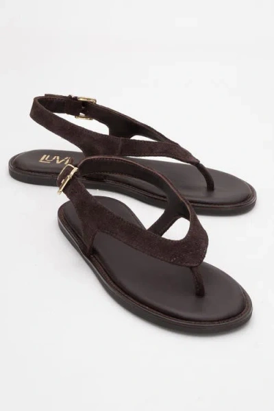 Forever & Always Shoes Belinda Leather Thong Sandals In Burgundy