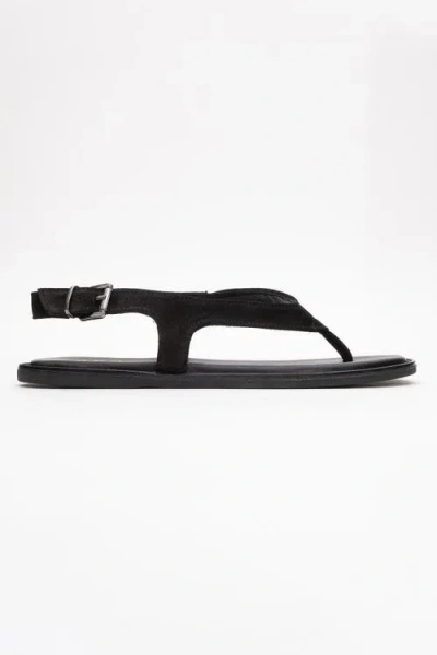 Forever & Always Shoes Belinda Leather Thong Sandals In Black