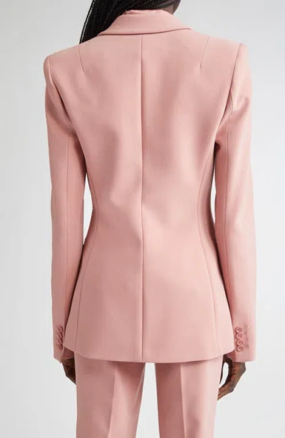 Michael Kors Collection Georgina One-button Virgin Wool Blend Blazer In Pink