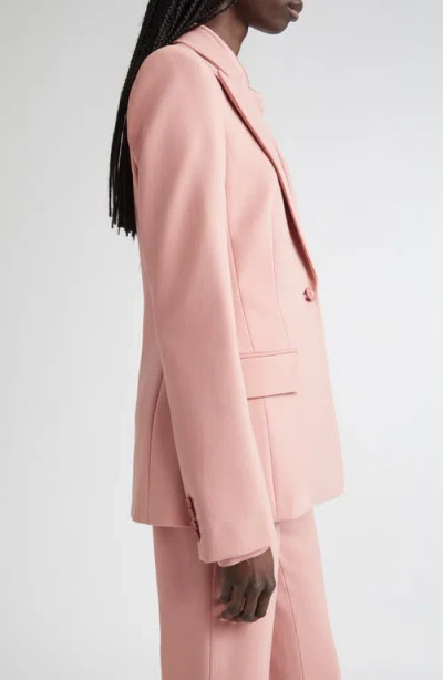 Michael Kors Collection Georgina One-button Virgin Wool Blend Blazer In Pink