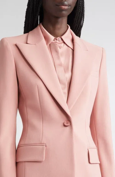 Michael Kors Collection Georgina One-button Virgin Wool Blend Blazer In Pink