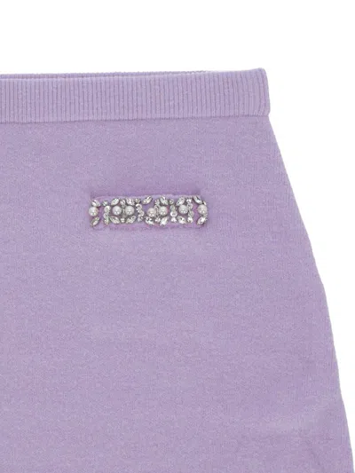 Self-portrait Self Portrait Lilac Stretch Viscose Blend Mini Skirt In Purple