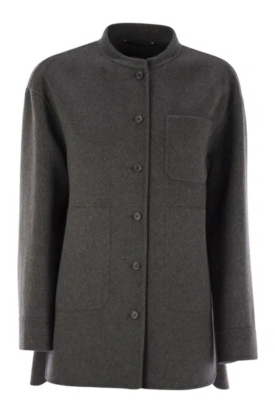 S Max Mara Costanza Virgin Wool Jacket In Gray
