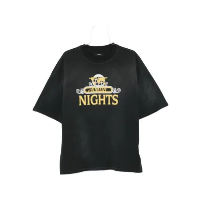 Amiri Night Graphic Print Crew Neck Short Sleeves In Black
