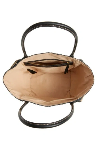 Madewell Mini Black And White Straw Tote Natural Multi