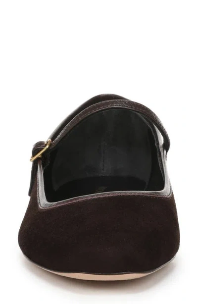 Veronica Beard Ellie Suede Mary Jane Ballerina Flats In Black