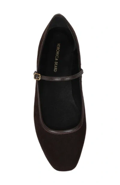 Veronica Beard Ellie Suede Mary Jane Ballerina Flats In Black