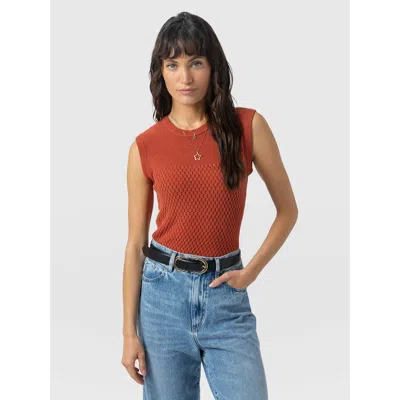 Saint + Sofia Honeycomb Sleeveless Rib Knit