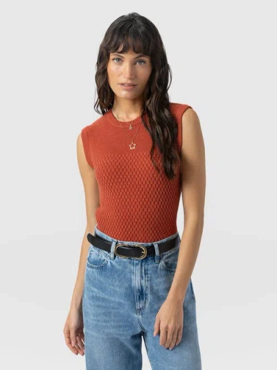 Saint + Sofia Honeycomb Sleeveless Rib Knit