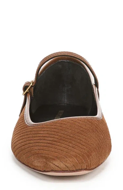 Veronica Beard Ellie Suede Mary Jane Ballerina Flats In Brown