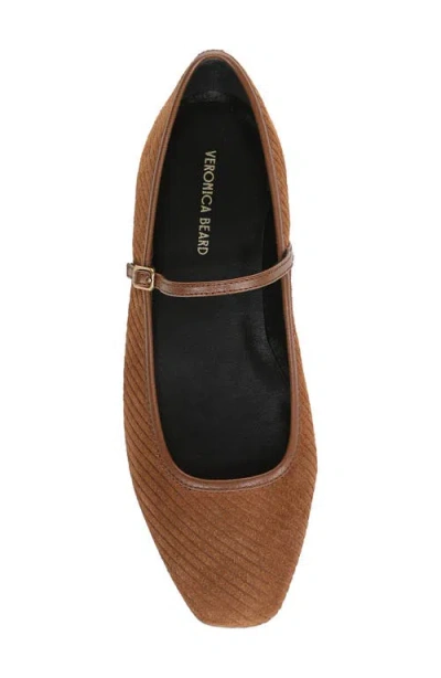 Veronica Beard Ellie Suede Mary Jane Ballerina Flats In Brown