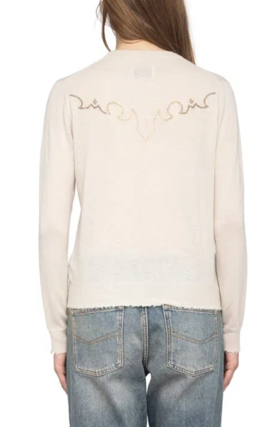 Zadig & Voltaire West Strass Rhinestone Skull Cashmere Sweater