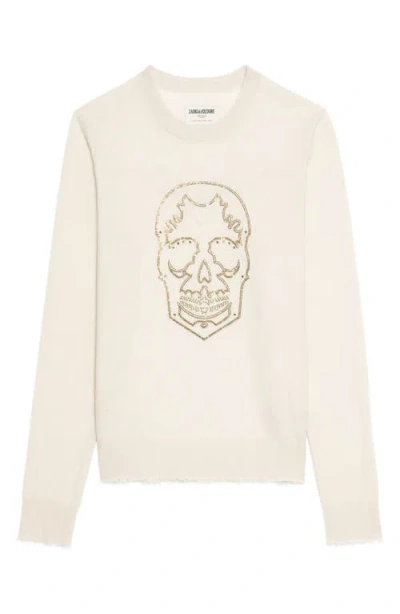 Zadig & Voltaire West Strass Rhinestone Skull Cashmere Sweater