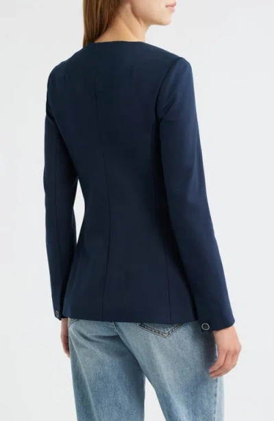Rag & Bone Roslyn Ponte U-neck Blazer In Blue