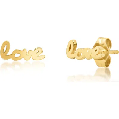 Elliot Young "use Your Words" 14k Gold Stud Earrings