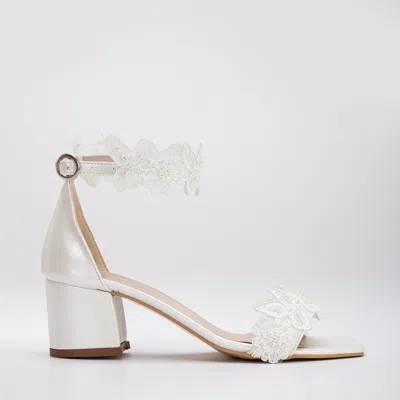 Forever & Always Shoes Dana Lace Bridal Low Heel Sandals