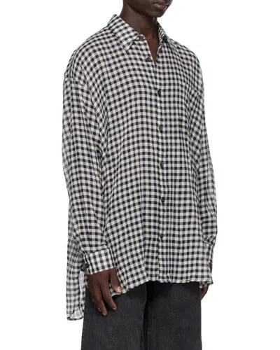 Our Legacy Darling Checkerboard-print Shirt In Black