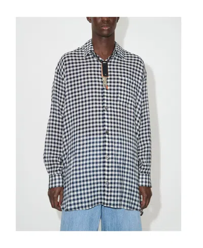 Our Legacy Darling Checkerboard-print Shirt In Black