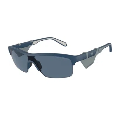 Emporio Armani Geometric-frame Sunglasses In Blue