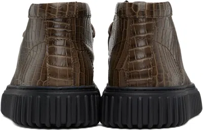Martine Rose Brown Clarks Edition Torhill Desert Boots In Animal Print