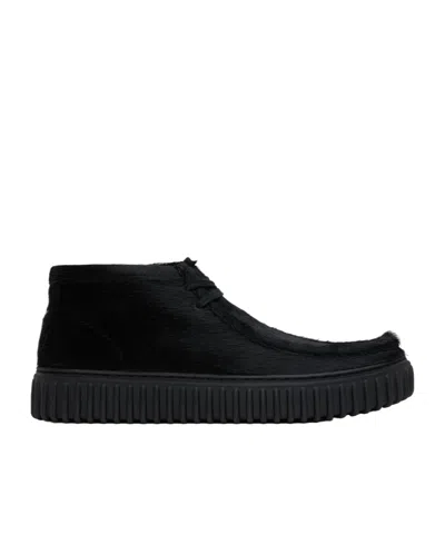 Martine Rose Black Clarks Edition Torhill Desert Boots In Animal Print