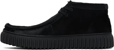 Martine Rose Black Clarks Edition Torhill Desert Boots In Animal Print